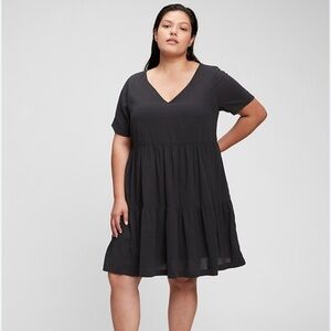 Gap black Tiered gauze dress large